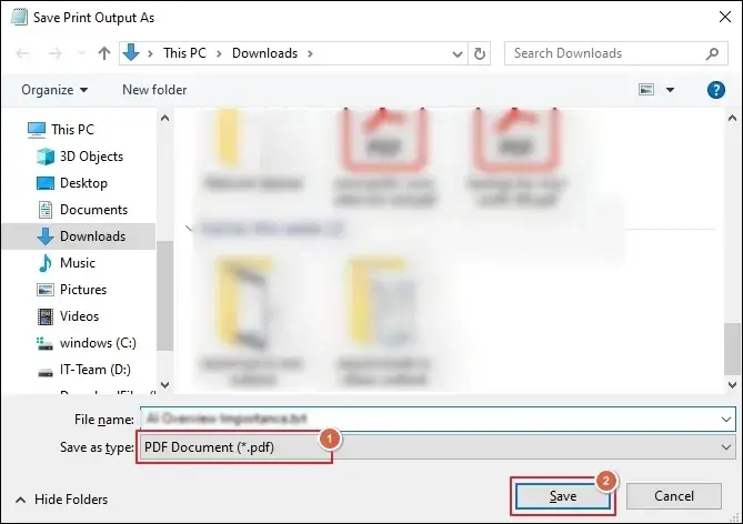 Enter the File name to Save