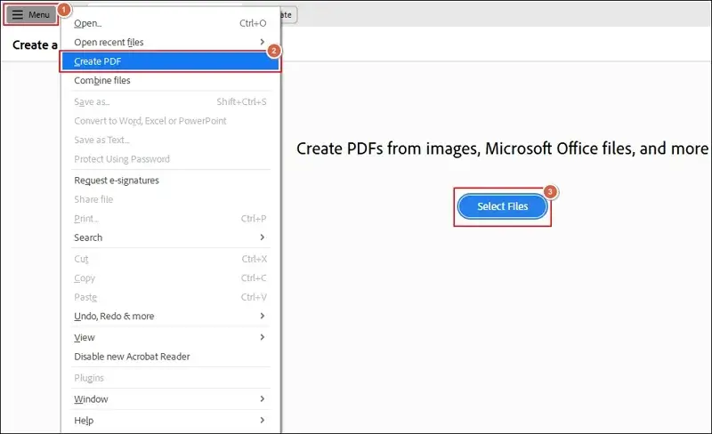 Select Files to proceed