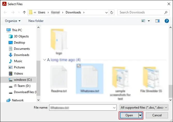 Open the RTF file to begin the conversion