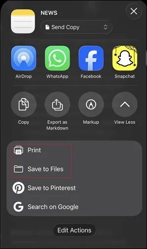 Print the text file as a PDF