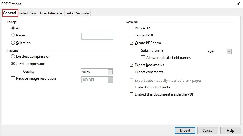 Apply the General settings