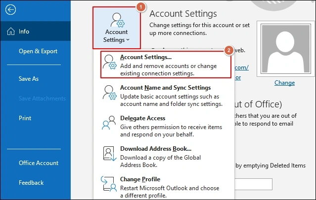 Go to Account Settings