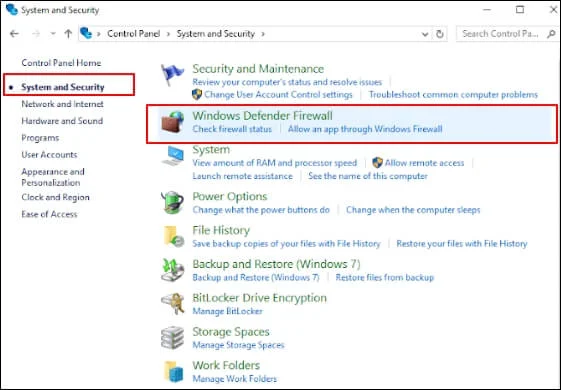 Windows Defender Firewall