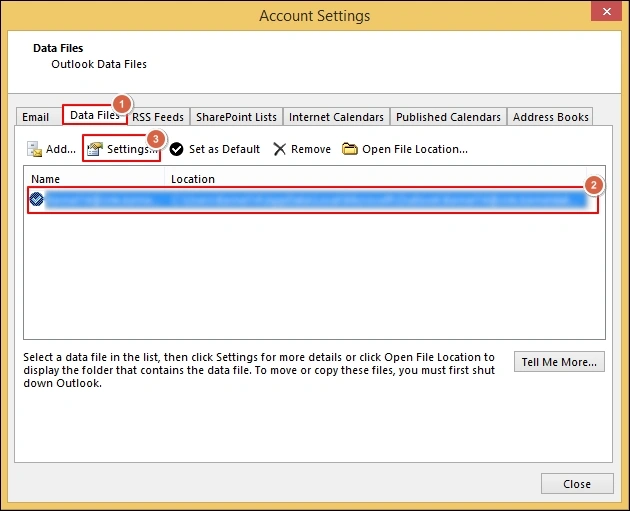 Data Files Settings