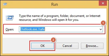 run Outlook in safe mode