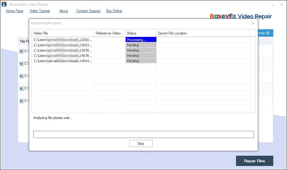 Start repairing process