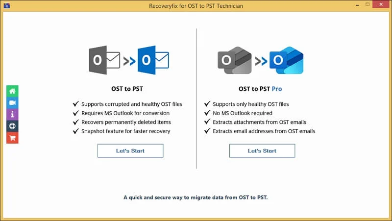 Select OST to PSt Tool