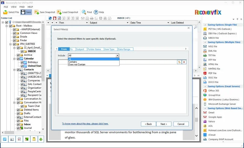 Apply necessary filters
