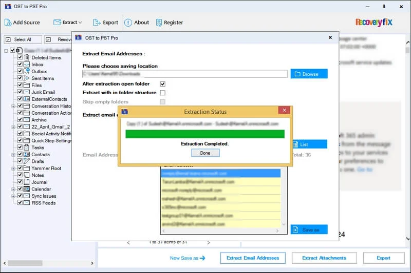 Start extracting emails