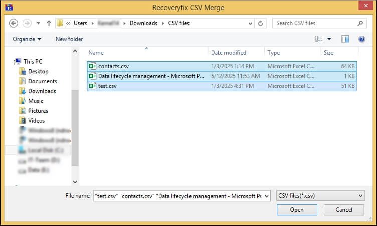 choose file to open