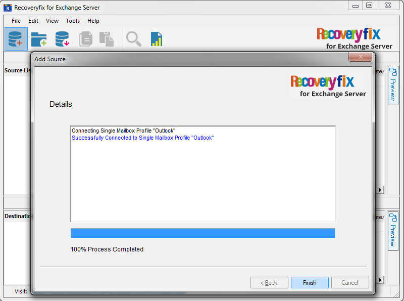 Completion message is displayed