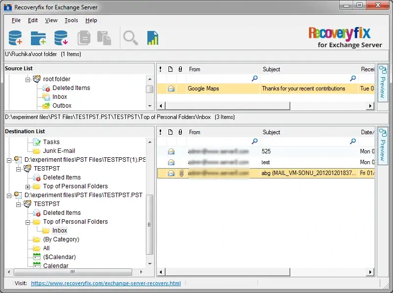 Add new PST file as a destination