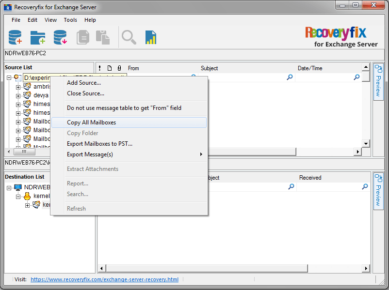 Migrate multiple mailboxes