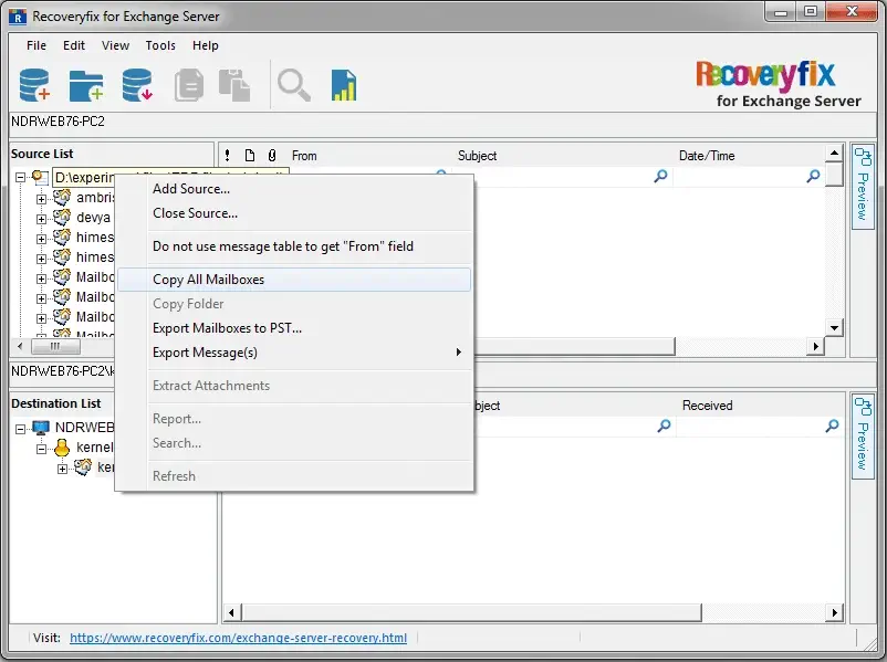 Migrate multiple mailboxes