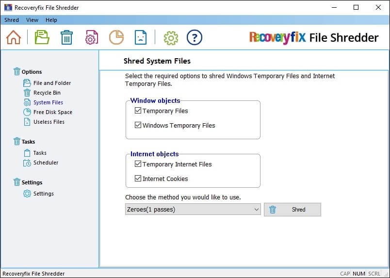 Shred to begin the process