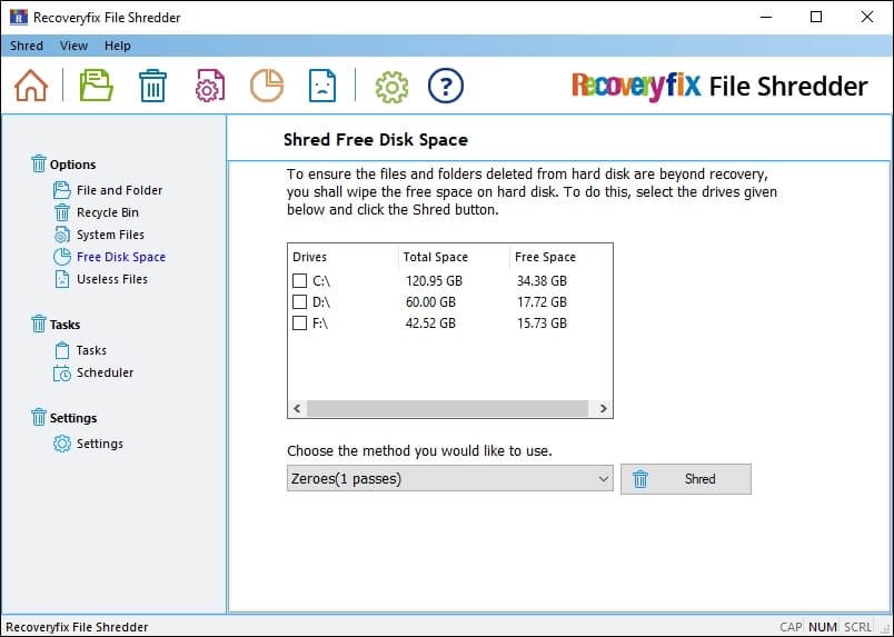 Go to the Free Disk Space