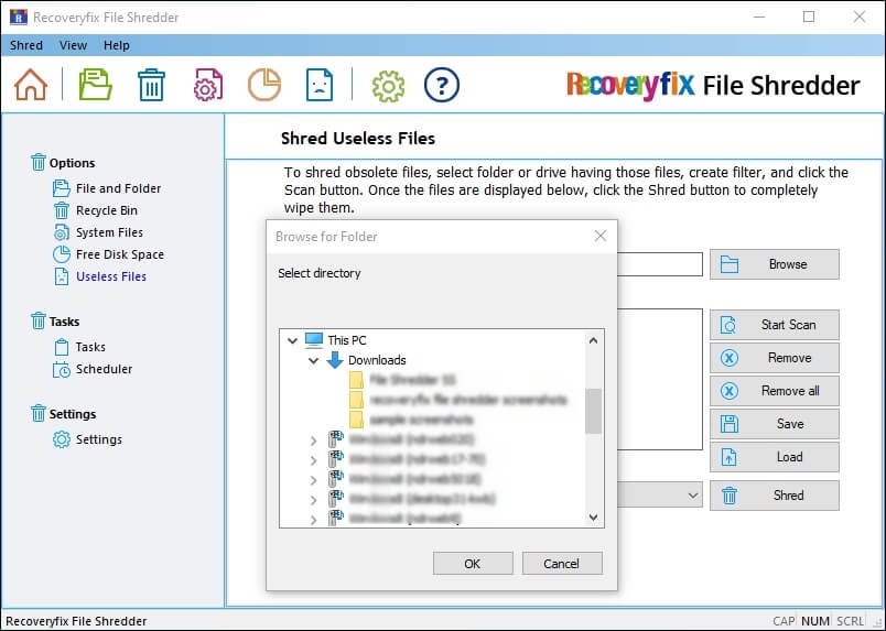 select the folder or drive