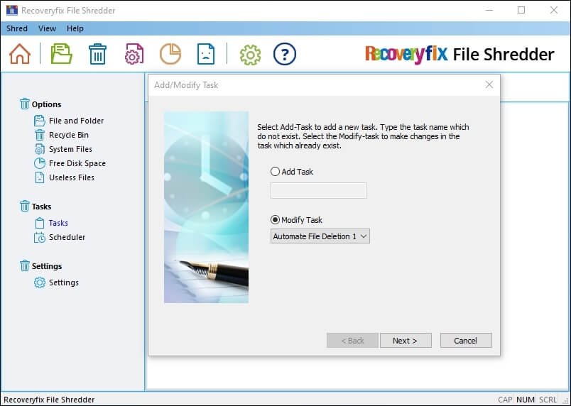Choose the Modify Task