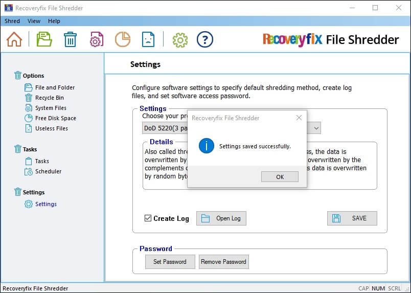 settings are saved successfully