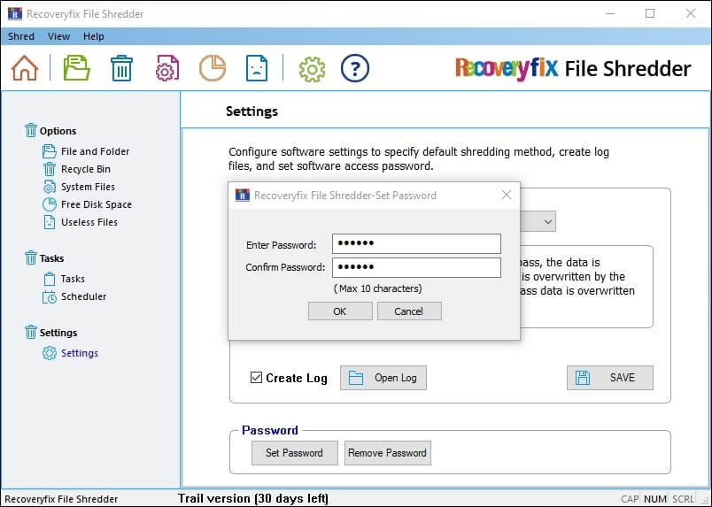 Enter Password that you want to create
