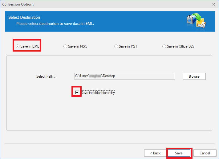 Select save folder in hierarchy