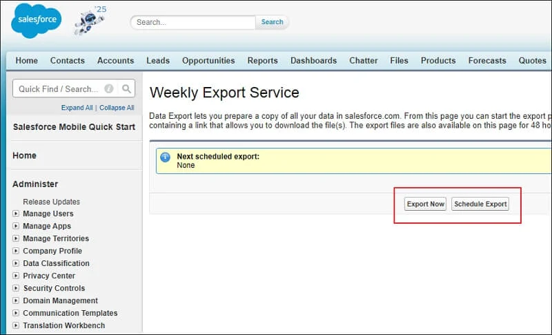 Schedule Export