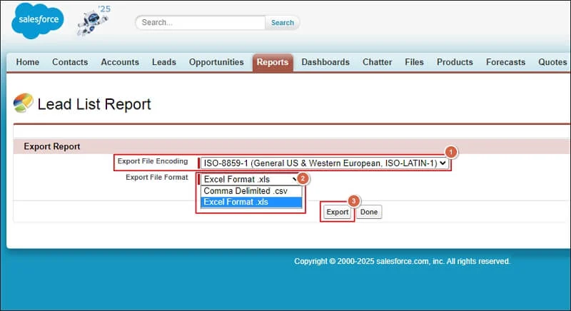 Export File Encoding