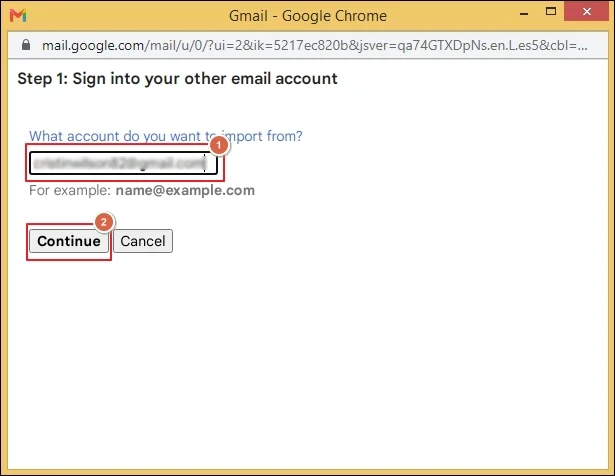 Enter your IMAP email address