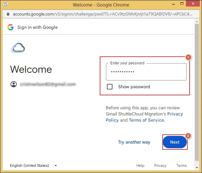 Enter your password