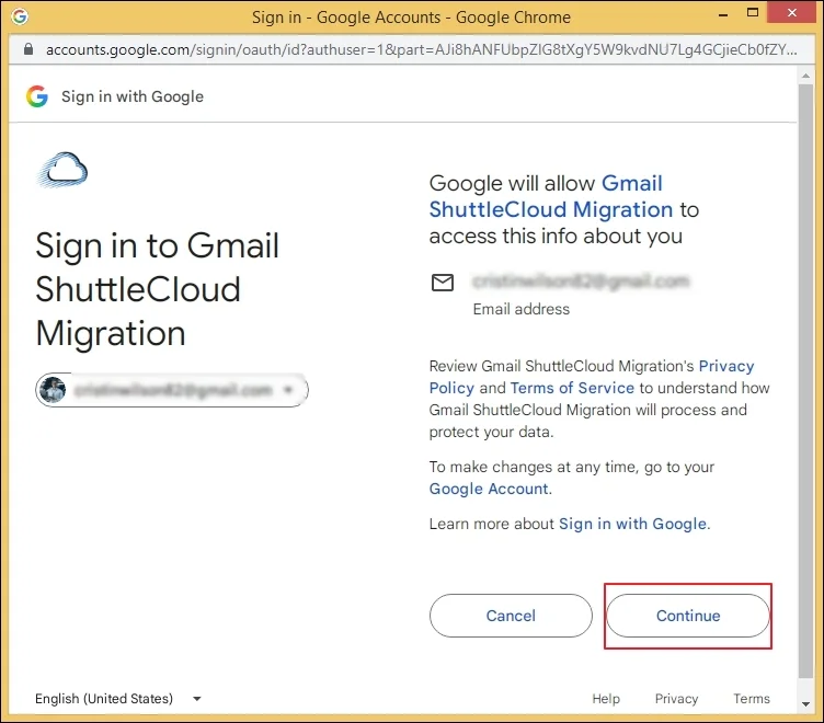 Allow access to your email address