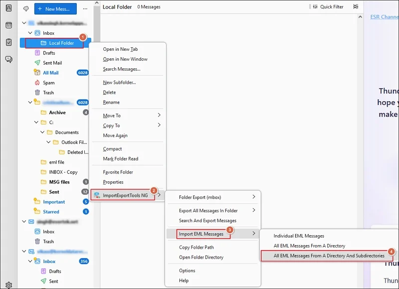 Import EML Messages
