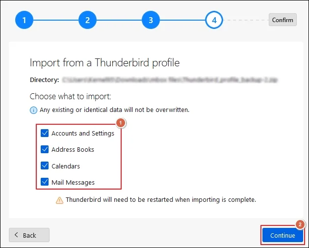 Choose what to import