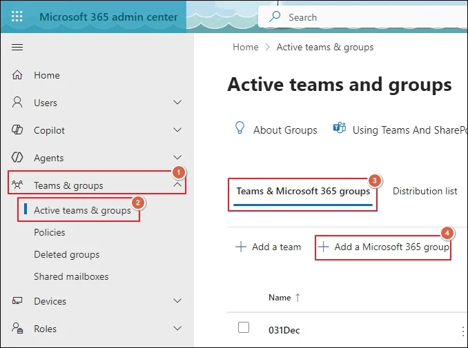 Add Microsoft 365 group