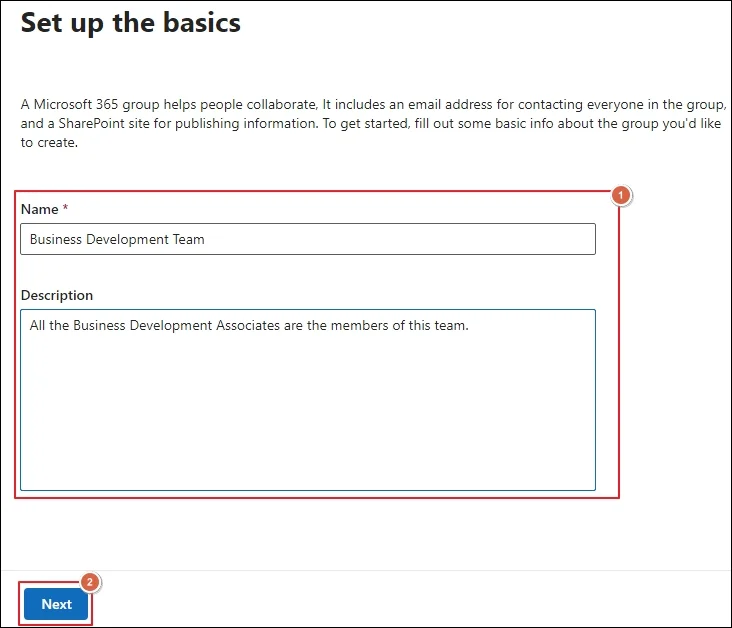 Enter Name & Description