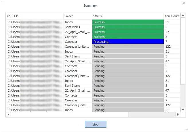 start importing OST files to Office 365