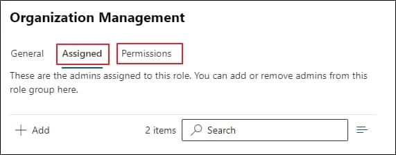 Go to the Assigned tab to check the assigned admin roles