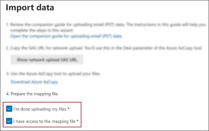 Choose option to access the mapping file