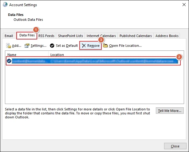 select your email account