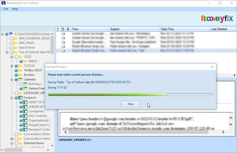 it will start saving the files