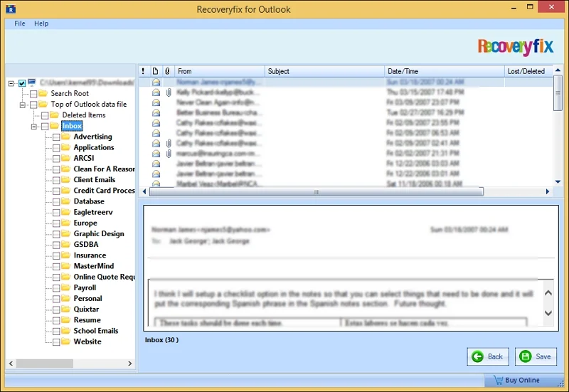 Outlook Repair pst file
