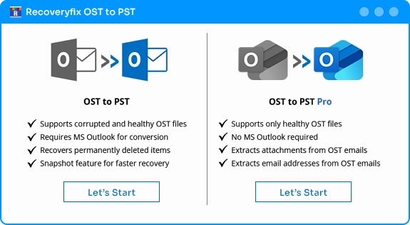 Recoveryfix OST to PST box