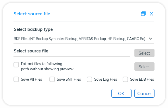 Backup Recovery from exchange backup file