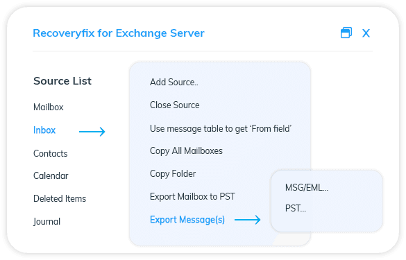 Export mailbox items to PST, MSG, or EML file