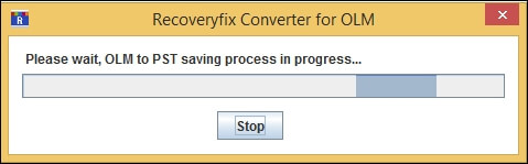 Start OLM to PDF conversion process