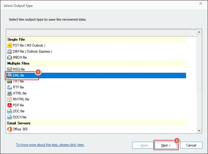 Choose EML Files