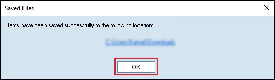 Convert OST to EML process completed