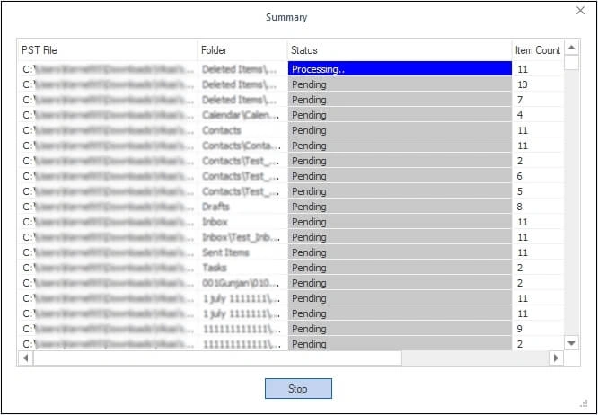Import Process start