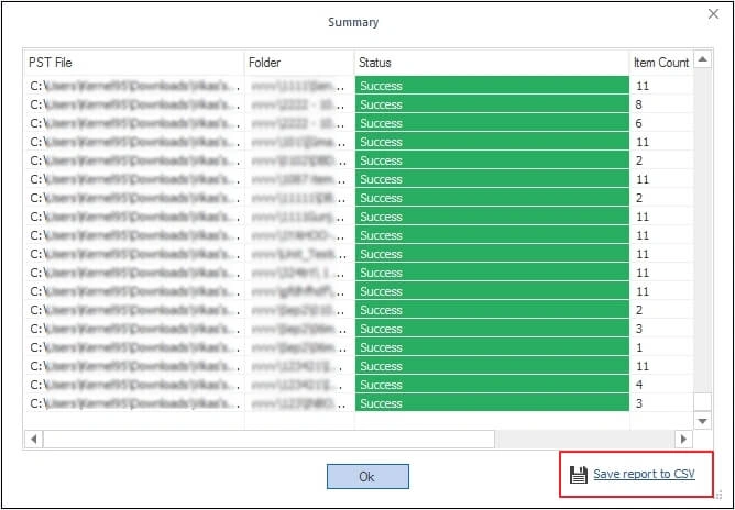 Save report to CSV