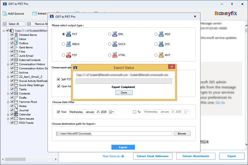 start the OST file to PST conversion
